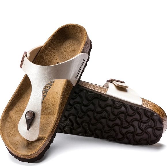 BIRKENSTOCK Shoes - BIRKENSTOCK Gizeh Pearl White/antique lace Sandals Birko-Flor EU 38